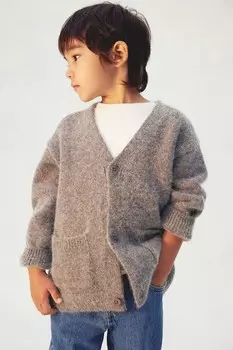 Кардиган из смеси шерсти H&M, коричневый