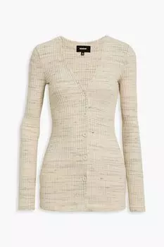 Кардиган из смесового хлопка космического цвета MONROW, кремовый