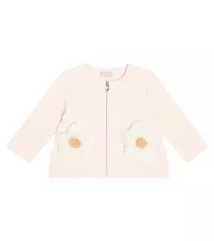 Кардиган из смесового хлопка с цветочной аппликацией Il Gufo, мультиколор