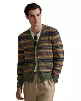 Кардиган из смесового хлопка с узором Fair Isle Polo Ralph Lauren, мультиколор
