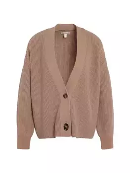 Кардиган из смесового хлопка с V-образным вырезом «Catherine» Barbour, цвет sepia
