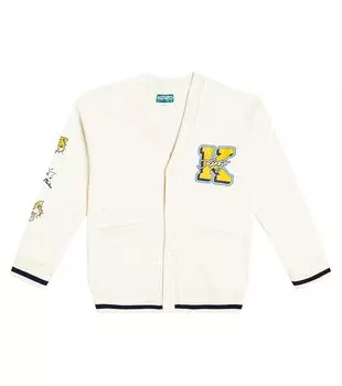 Кардиган из смесового хлопка с вышивкой Kenzo, красный
