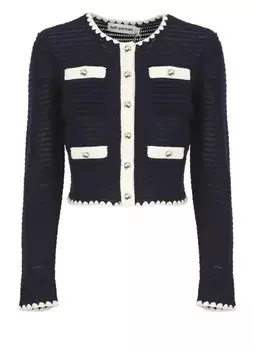 Кардиган из смесового хлопка Self Portrait, синий