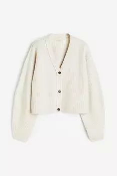 Кардиган из смесового кашемира H&amp;M, белый