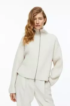 Кардиган из смесового кашемира H&amp;M, натуральный белый