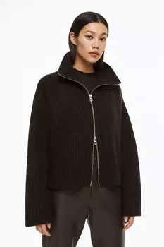 Кардиган из смесового кашемира H&amp;M, темно коричневый