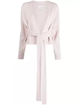 Кардиган из смесового кашемира с поясом SA SU PHI, розовый