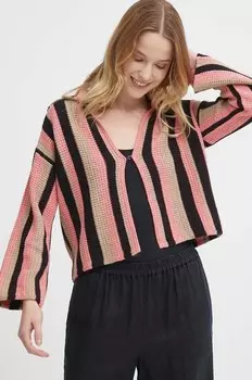 Кардиган из смесового льна Sisley, мультиколор