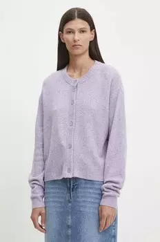 Кардиган из смесовой шерсти American Vintage, фиолетовый