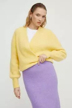 Кардиган из смесовой шерсти American Vintage, желтый