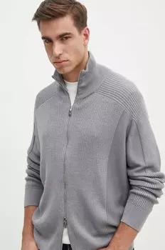 Кардиган из смесовой шерсти Armani Exchange, серый