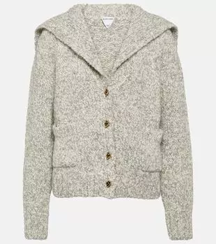 Кардиган из смесовой шерсти Bottega Veneta, серый