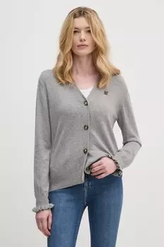 Кардиган из смесовой шерсти Dkny, серый