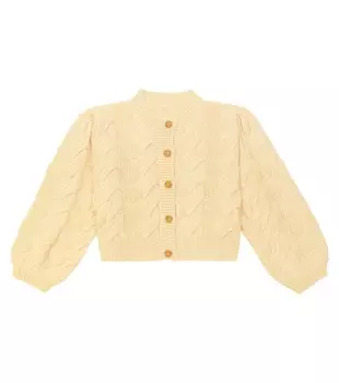 Кардиган из смесовой шерсти косой вязки tilda Morley, белый