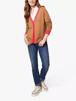 Кардиган из смесовой шерсти мериноса и хлопка White Stuff Sally, темно-коричневый