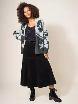 Кардиган из смесовой шерсти Nordic Forest White Stuff, серый