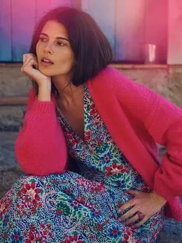 Кардиган из смесовой шерсти NRBY Misha, пурпурный