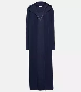 Кардиган из смесовой шерсти с капюшоном ALAA, синий