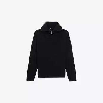 Кардиган из смесовой шерсти с высоким воротником и застежкой-молнией The Kooples, черный