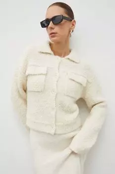 Кардиган из смесовой шерсти Samsoe Samsoe Samsoe, бежевый