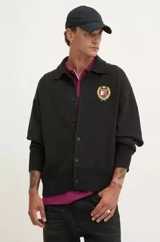 Кардиган из смесовой шерсти Tommy Jeans, черный