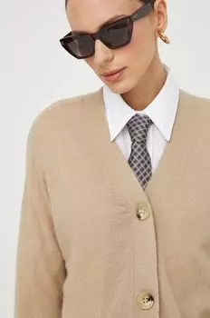 Кардиган из смесовой шерсти Weekend Max Mara, бежевый