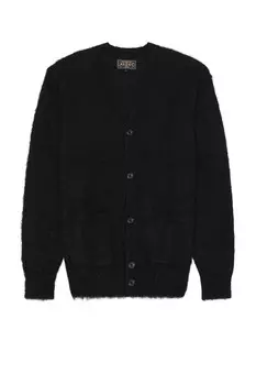 Кардиган из стретч-мохера Beams Plus, черный