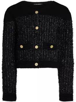 Кардиган из ткани букле Karl Lagerfeld, черный