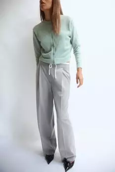 Кардиган из тонкой вязки ZARA, зеленый/синий