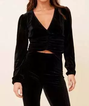 Кардиган из вельвета с начесом черного цвета Vintage Havana