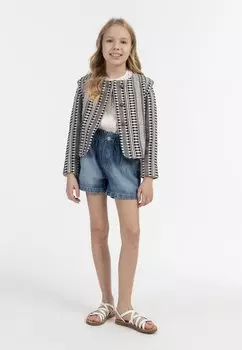 Кардиган IZIA, Dunkelmarine Wollweiss