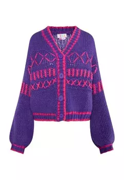Кардиган IZIA Knit Cardigan Eyota, темно-фиолетовый