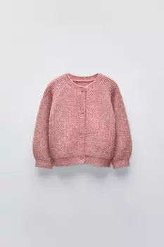 Кардиган изнаночной вязки ZARA, цвет salmon