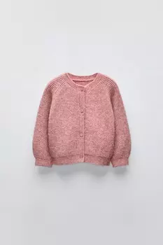Кардиган изнаночной вязки ZARA, цвет salmon