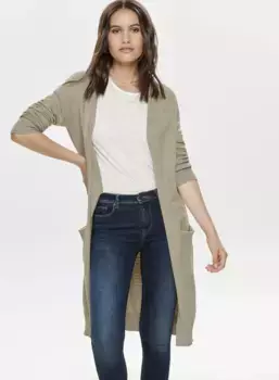 Кардиган JDY "JDYMARCO L/S ДЛИННЫЙ КАРДИГАН KNT NOOS", бежевый