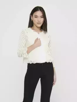 Кардиган JDY "JDYSUN УКОРОЧЕННЫЙ КАРДИГАН 3/4 KNT NOOS", цвет Eggnog