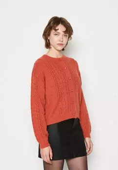 Кардиган JDY SIGRID LIFE LS CABLE, цвет burnt brick