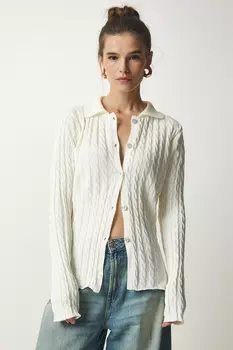 Кардиган - Экрю - Классический крой Happiness stanbul, экрю