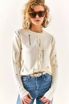 Кардиган - Экрю - Классический крой Olalook, экрю