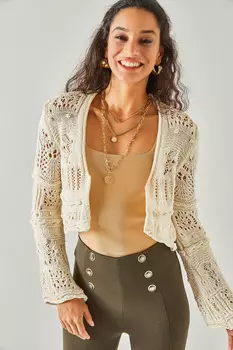 Кардиган - Экрю - Классический крой Olalook, экрю