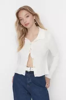 Кардиган - Экрю - Классический крой Trendyol, экрю