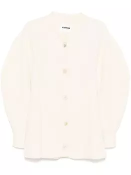 Кардиган Jil Sander в рубчик, белый