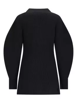 Кардиган Jil Sander в рубчик, черный