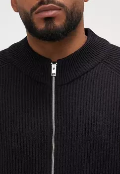 Кардиган JJPANNEL ZIP CARDIGAN Jack & Jones, черный