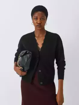 Кардиган John Lewis Cashmere V-Neck, черный