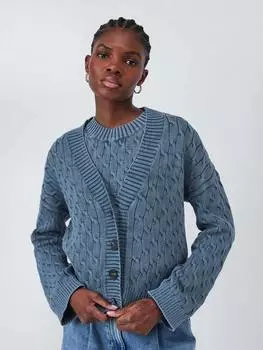 Кардиган кабельной вязки anya AND/OR, цвет Blue Acid Wash