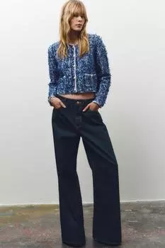 Кардиган кабельной вязки ZARA, синий