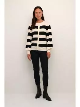 Кардиган Kaffe, цвет black/turtledove bold stripe