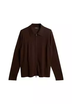 Кардиган KALEB ZIP J.LINDEBERG, коричневый