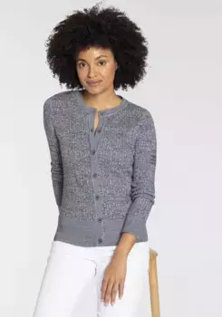 Кардиган KangaROOS, кардиган с косами в цвете меланж - НОВАЯ КОЛЛЕКЦИЯ, синий